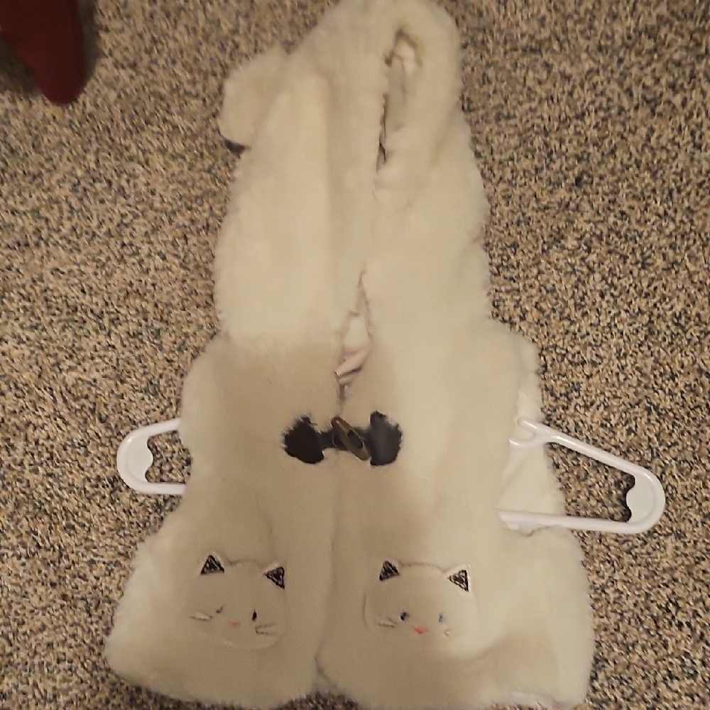 Cute White Cat Ear Hooded Vest